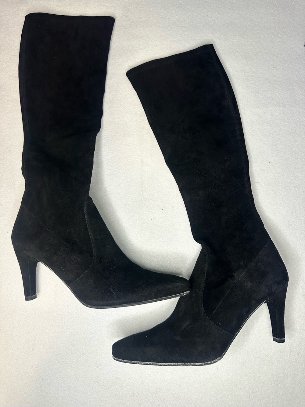 Stuart Weitzman Streamline Black Suede Knee High Boots